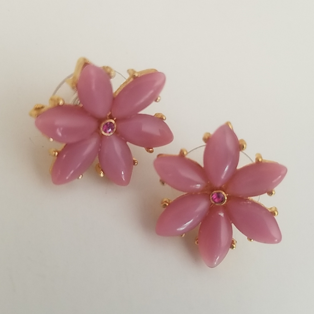 Pretty Pink Flower Earrings